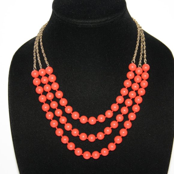 Beautiful Gold and orange layered necklace 18" - Picture 1 of 4
